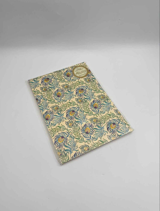 Florentine Peacock Vertical Notepad A5 Lined Paper Made in Italy 