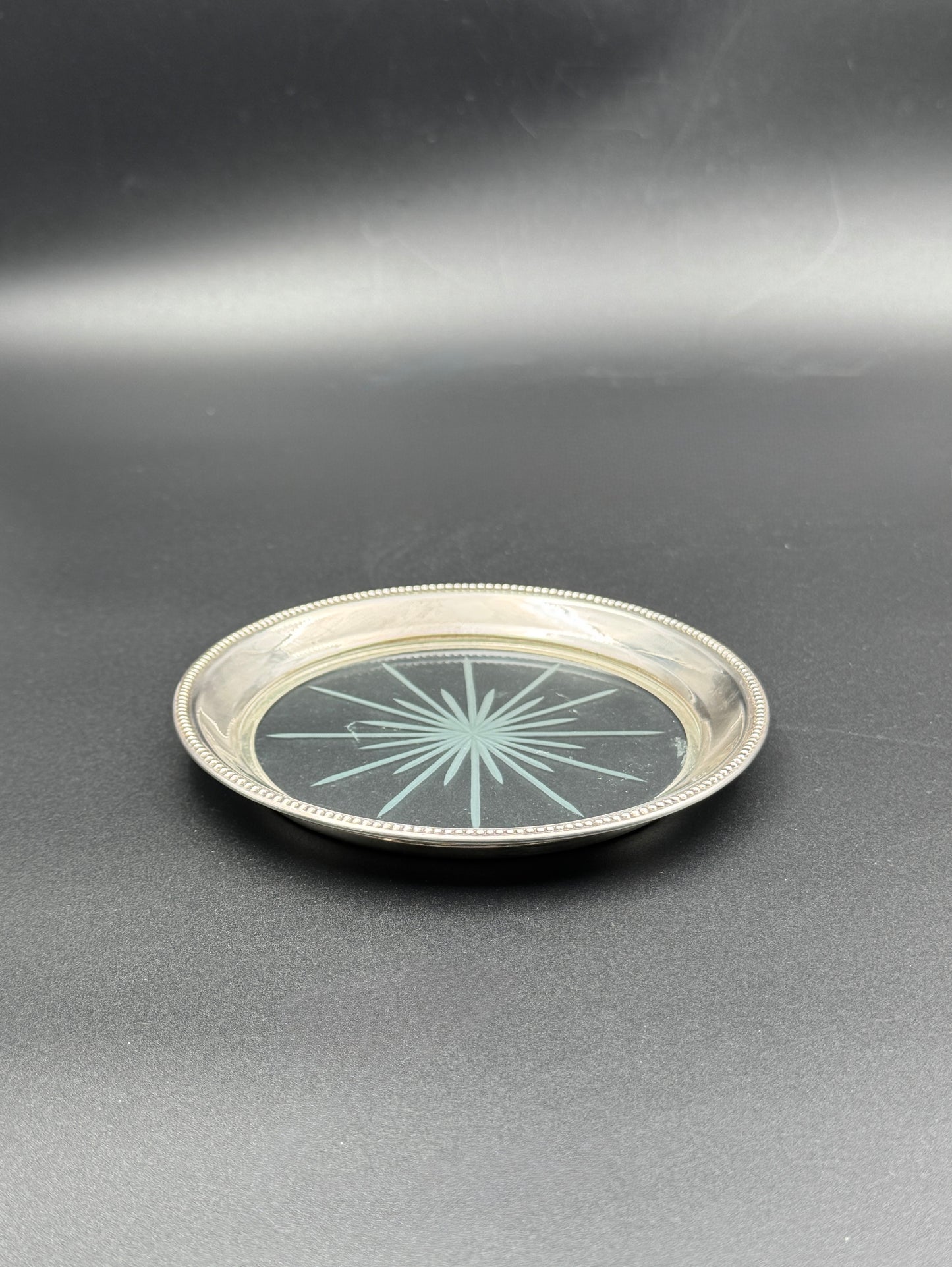 Sterling Silver Rimmed Wine Coaster – Frank M. Whiting & Co., USA, c.1925