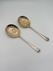 Pair Of Vintage Silverplate Serving Spoons