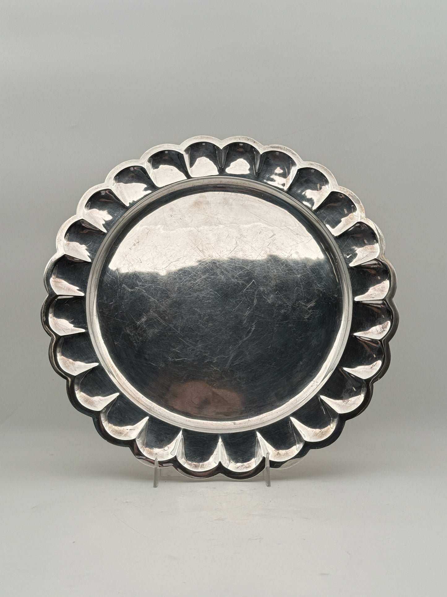 Mexican Sterling Silver Colonial Revival Plates- Set Of Two