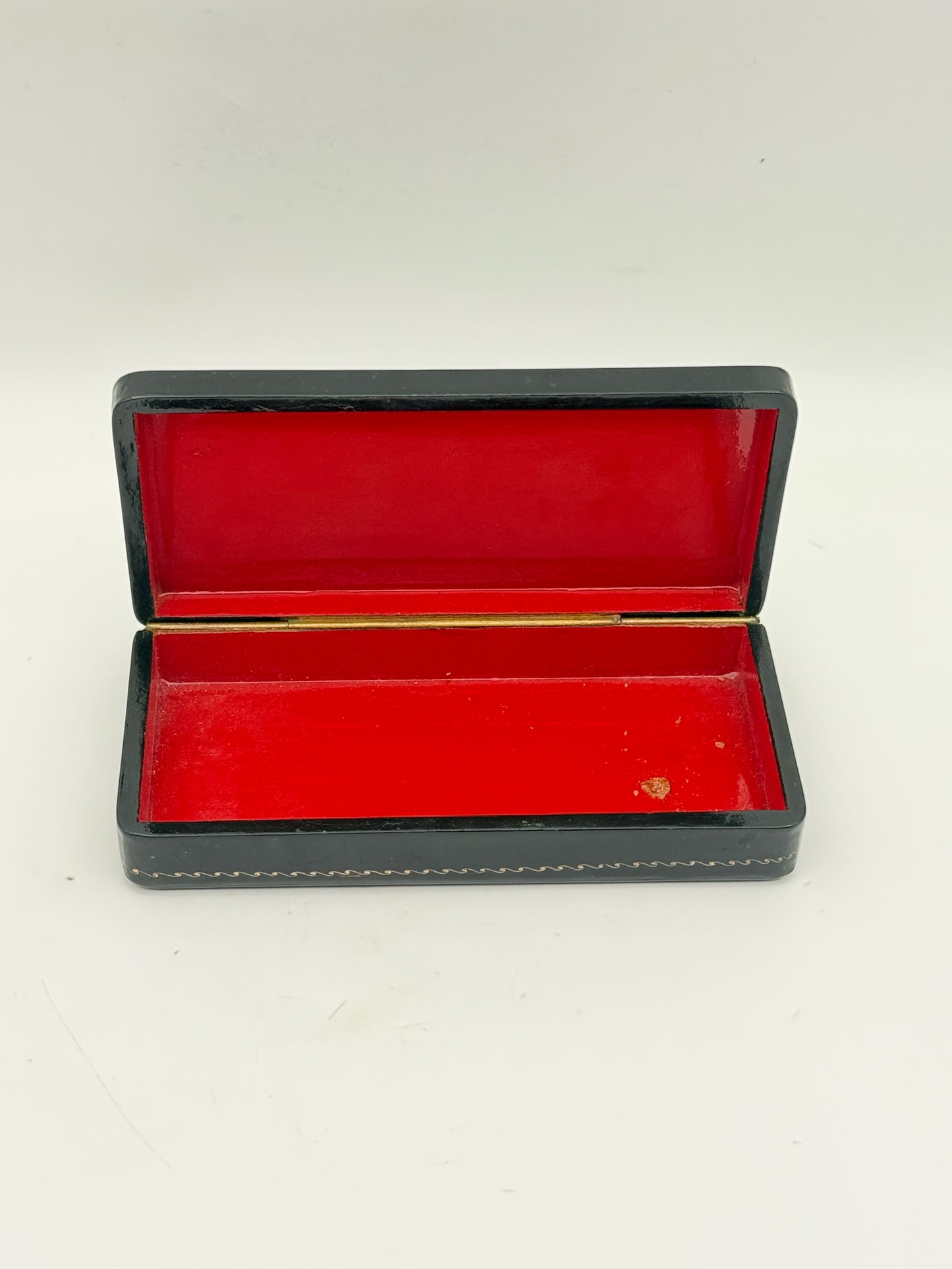 Handpainted Russian Lacquer Box With A Troika Scene