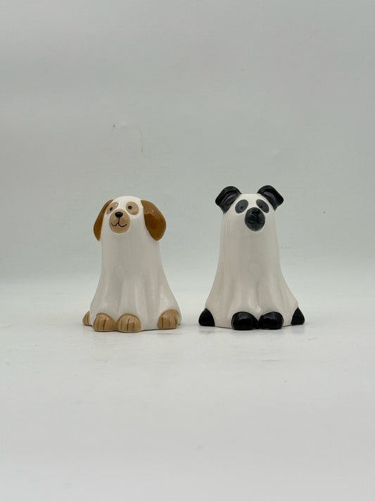 Halloween Ghost Puppy Dog Salt And Pepper Shakers