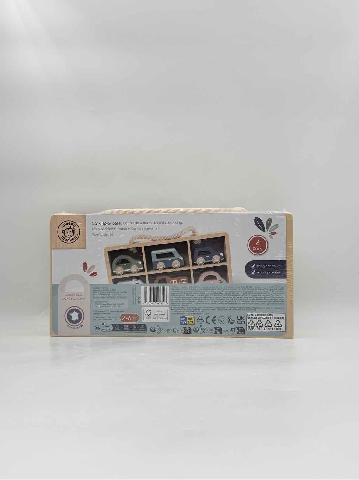 Speedy Monkey Car 6 Toy Cars With Display Case
