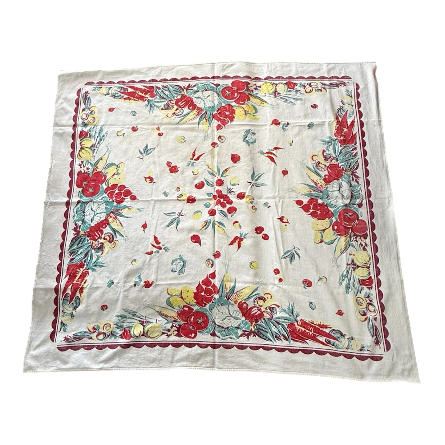 Vintage Midcentury Veggie Tablecloth