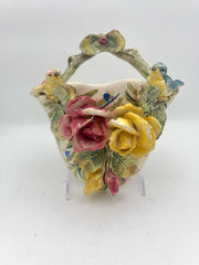 Vintage Ceramic Wall pocket with Birds