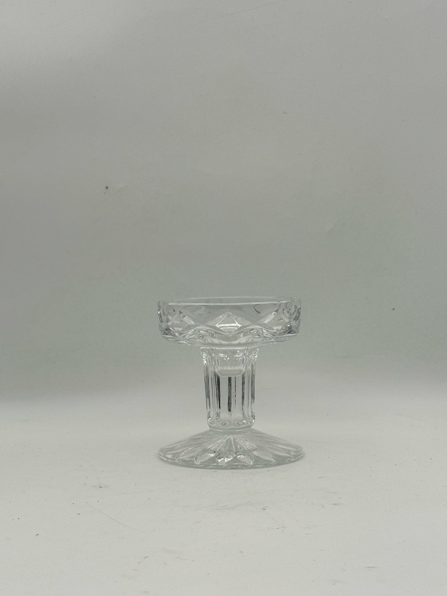 Vintage Block Cut Crystal Small Hurricane/Fairy Lamp