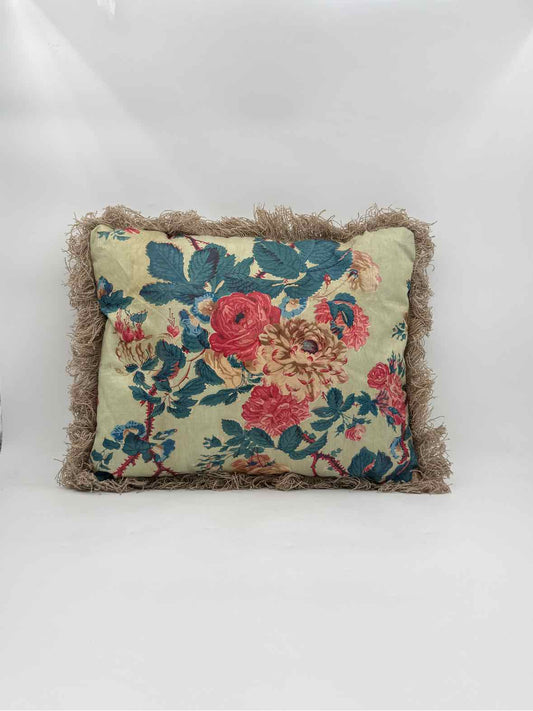 Antique 19th Century French Chintz Decorative Pillow