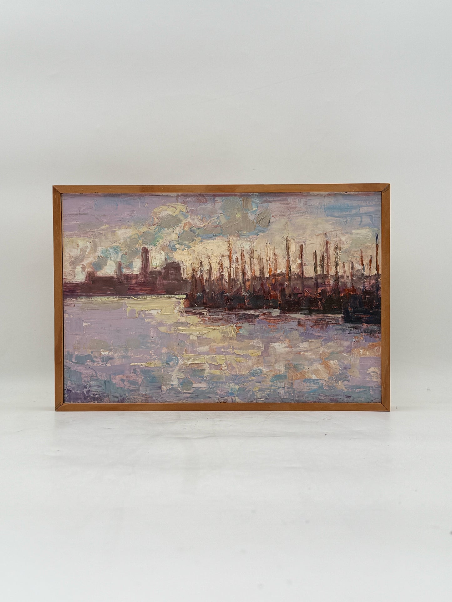 Paper Mill II Oil On Board Painting By P. Mitchell