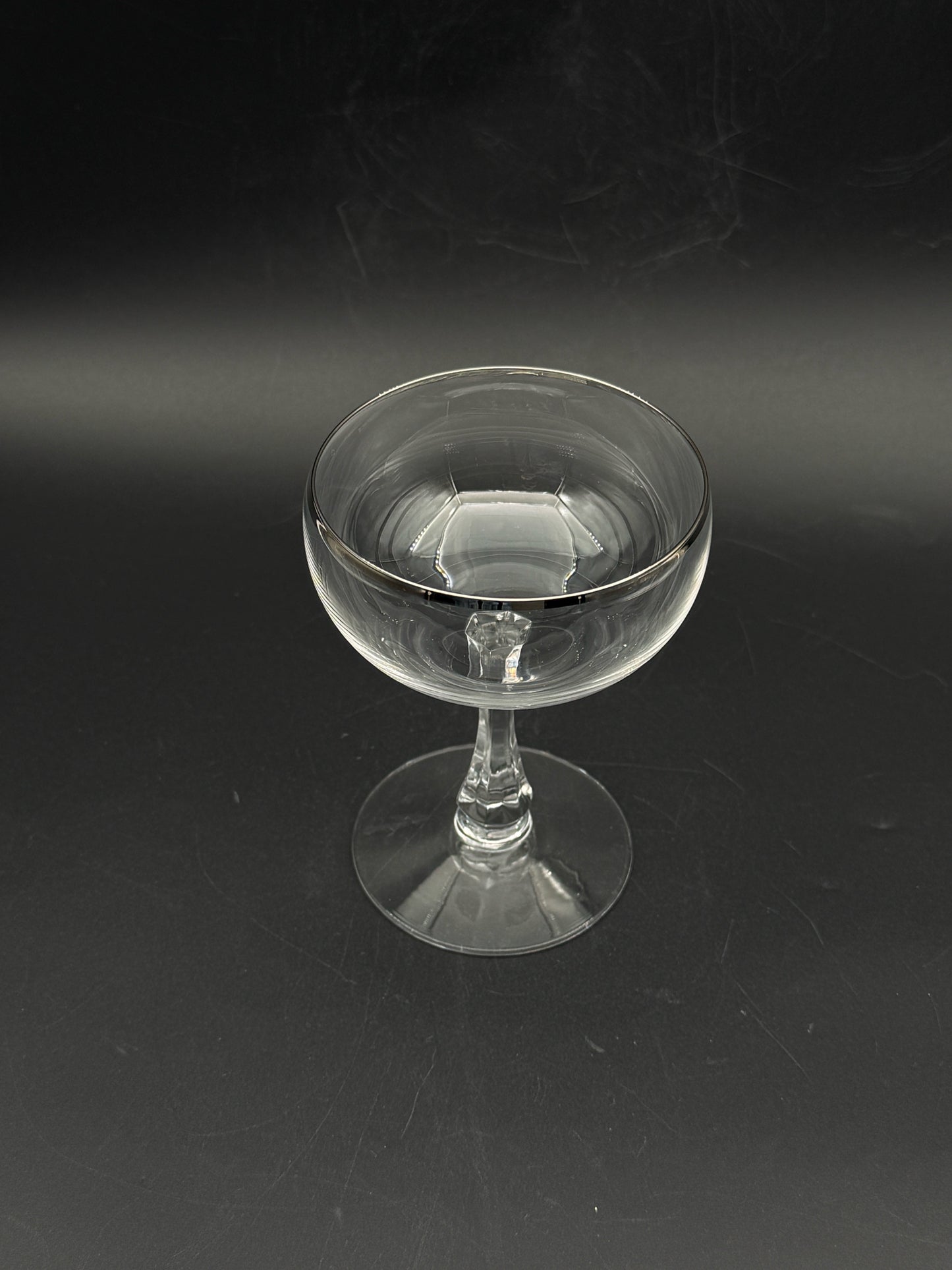 Fostoria Champagne Coups With Silver Rim- Set Of 6