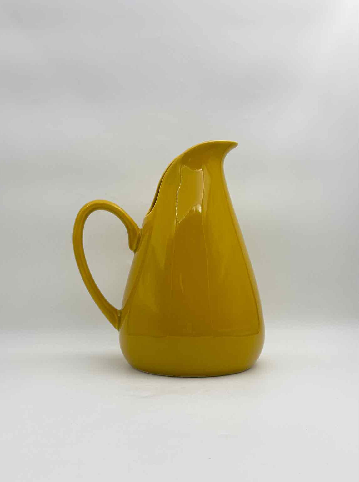 Mid Century Style Chartreuse Ceramic Pitcher Quart Size Retro
