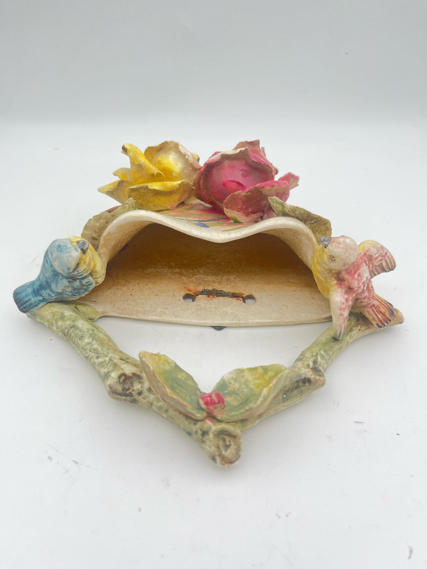 Vintage Ceramic Wall pocket with Birds