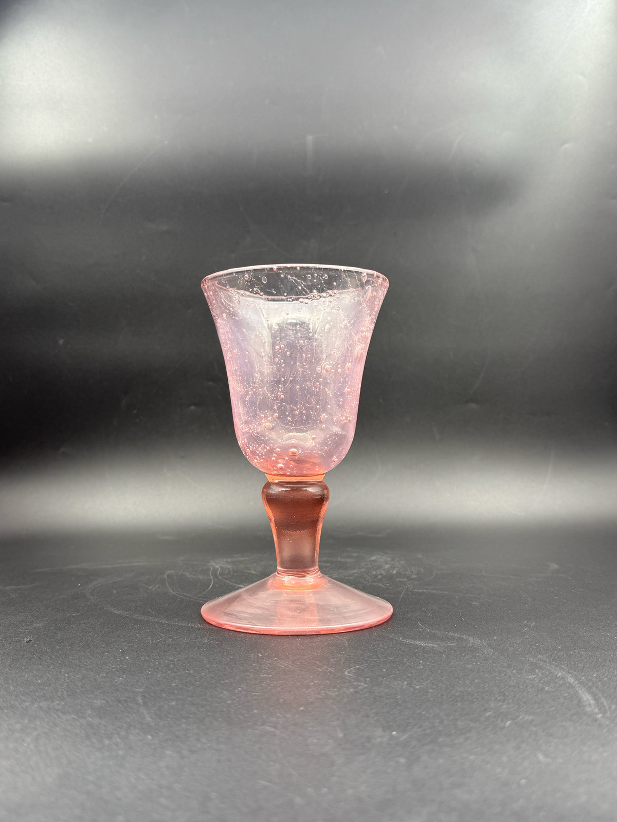 Hand Blown Pink Wine Goblets- Set Of 6