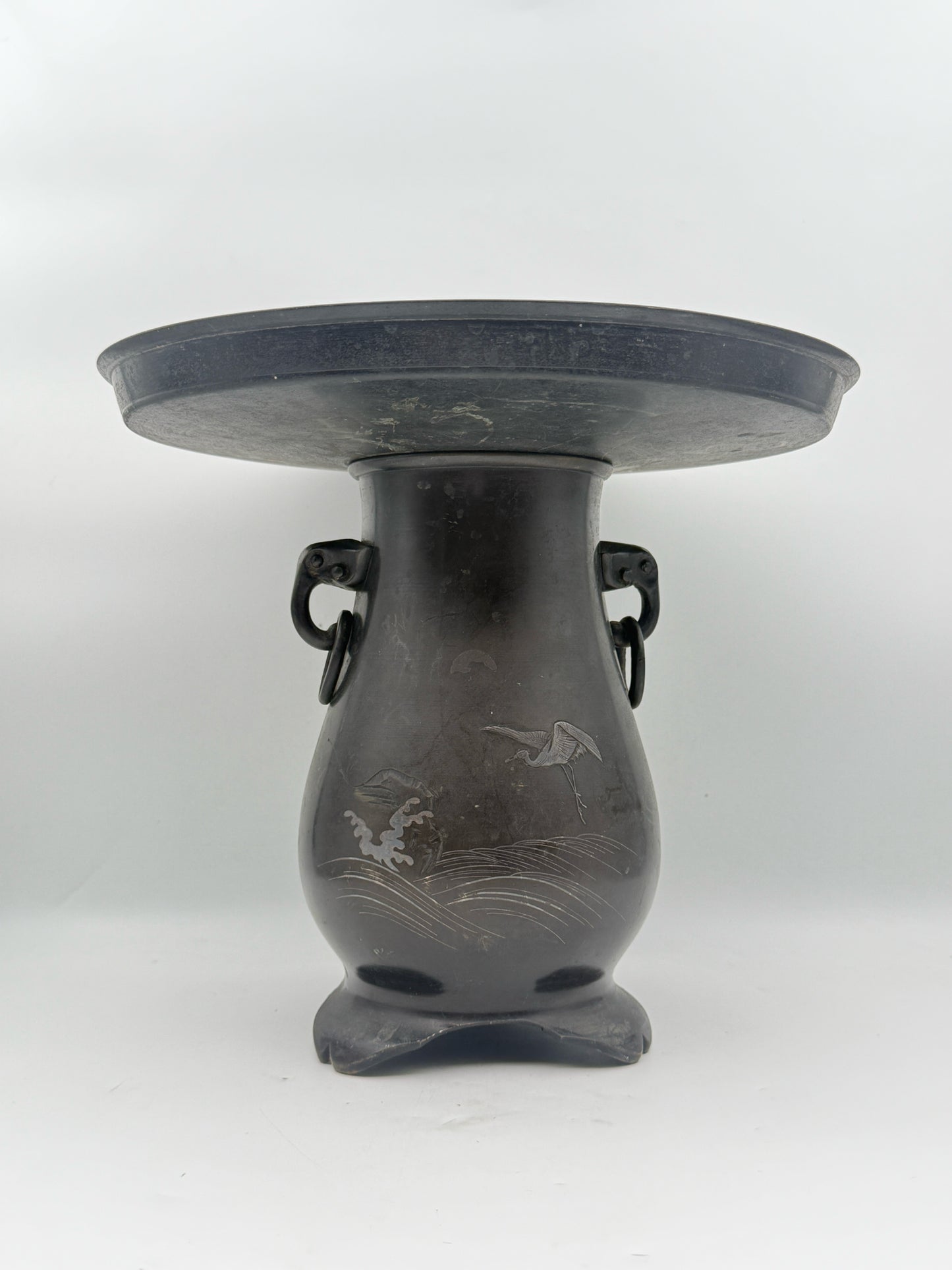 Vintage Japanese Ikebana Bronze Vase