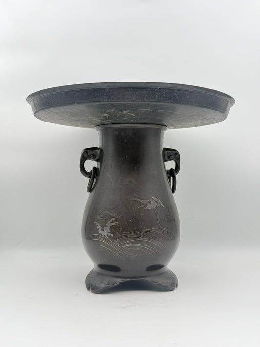Vintage Japanese Ikebana Bronze Vase