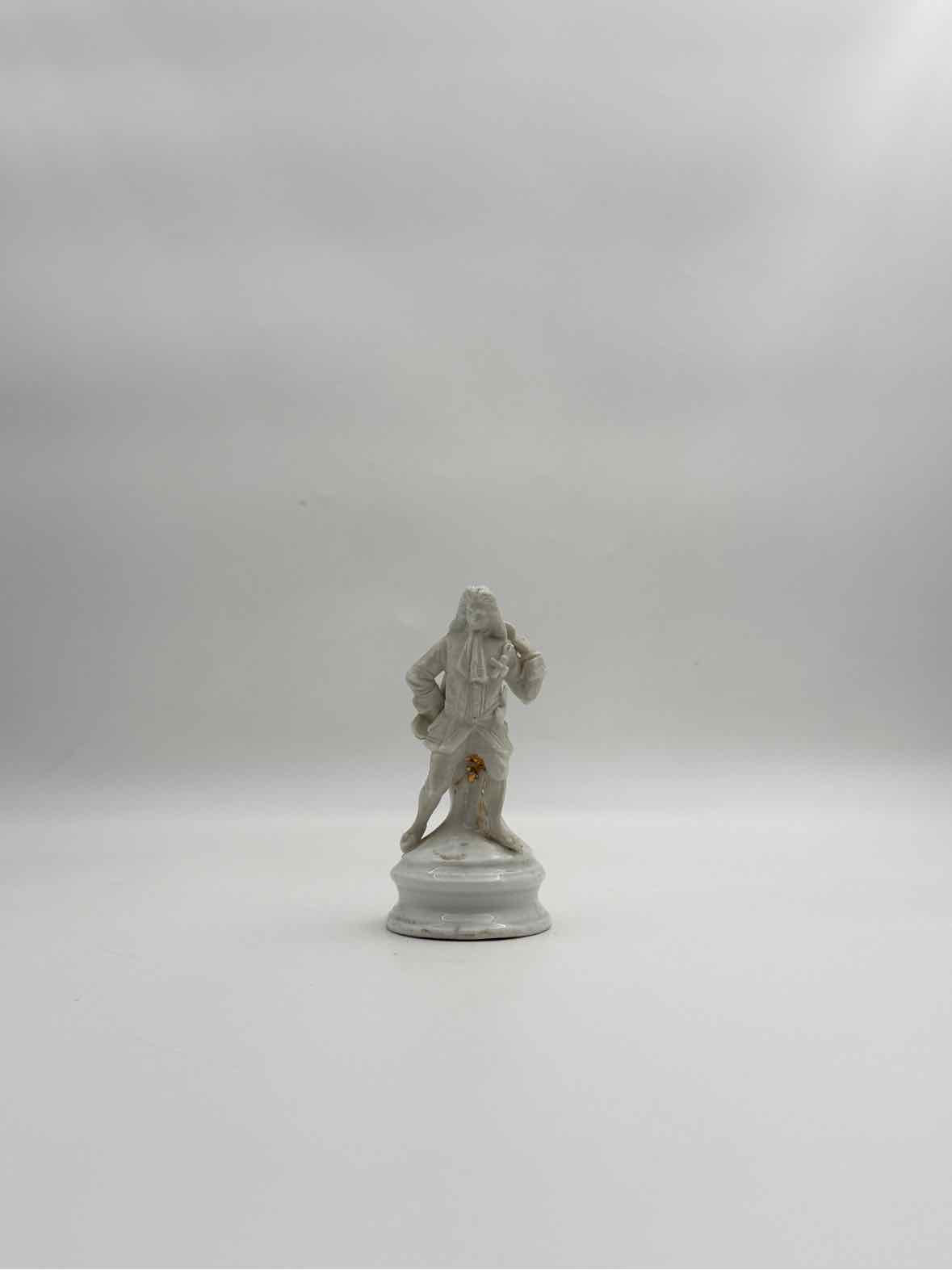 Antique 19th Century Frenc Style Porcelain And Marble Figurine