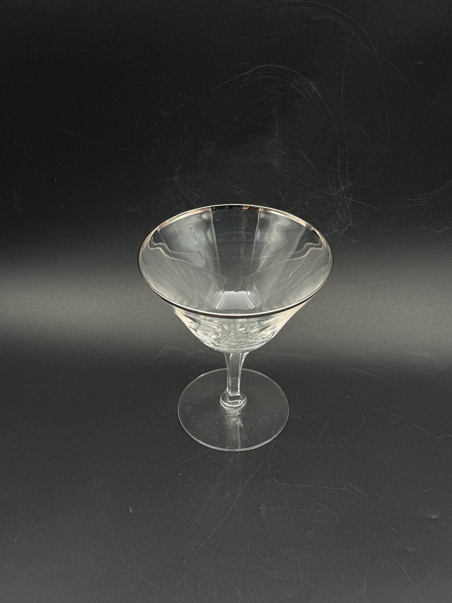 Fostoria Silver Rimmed Martini Glasses- Set Of 6