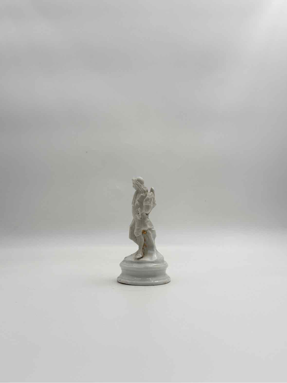 Antique 19th Century Frenc Style Porcelain And Marble Figurine