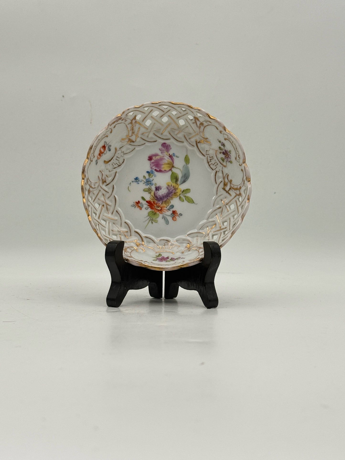 Antique Dresden Reticulated Bowl