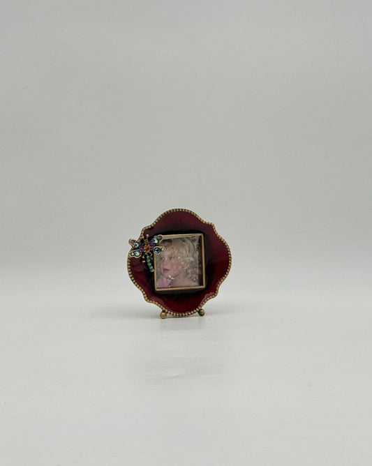 Jay Strongwater Red Enamel Dragonfly Frame with Swarovski Crystals