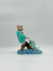 Czechoslovakia Art Glass Fisherman Figurine