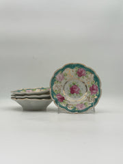 Antique Handpainted Floral Fruit Bowls- Set Of 4