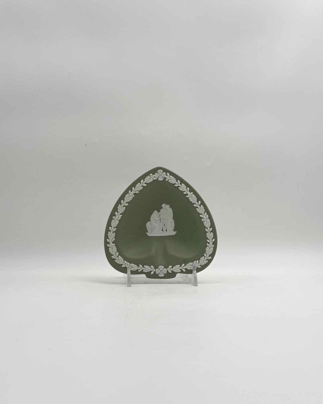 Wedgwood Jasperware Green Spade Trinket Tray Decorative Dish Art