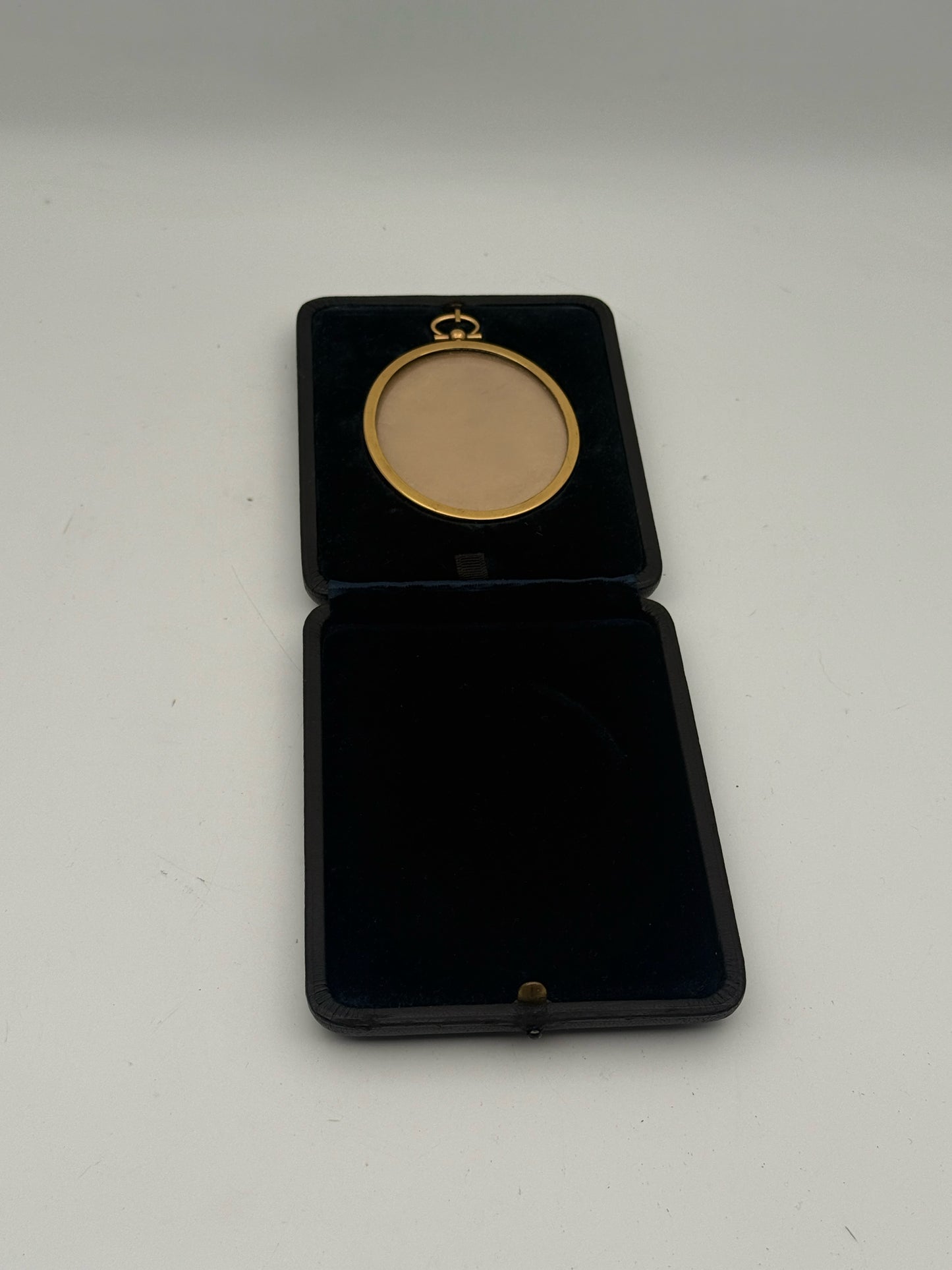 Antique Oval Gold Tone Frame In A Leather Carrying Case
