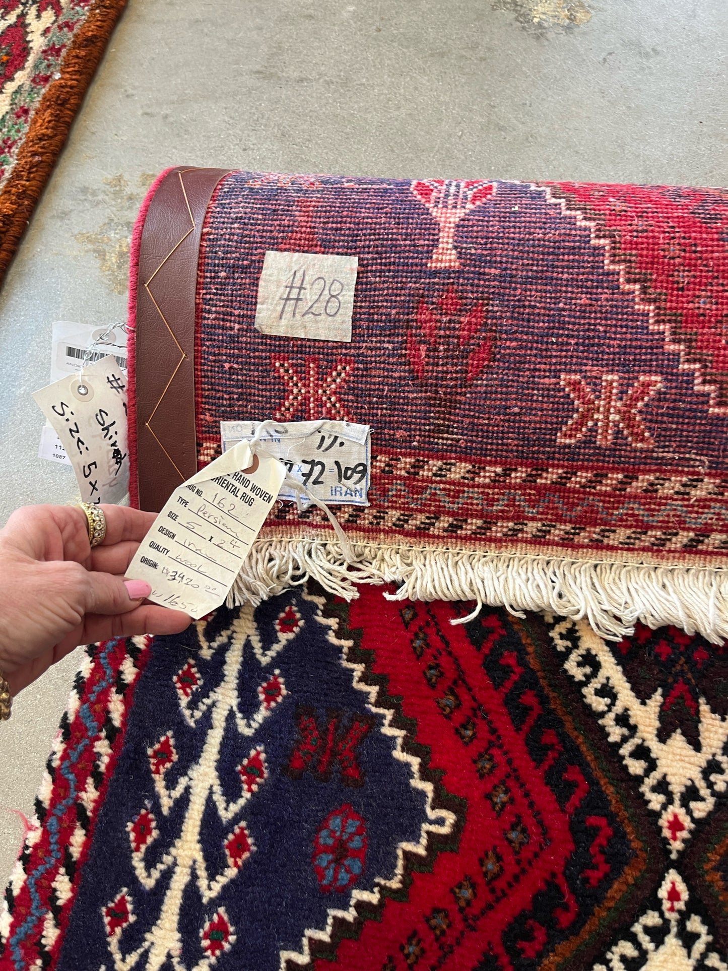 Vintage Shiraz Hand Knotted Wool Rug Tribal Persian Runner Carpet
