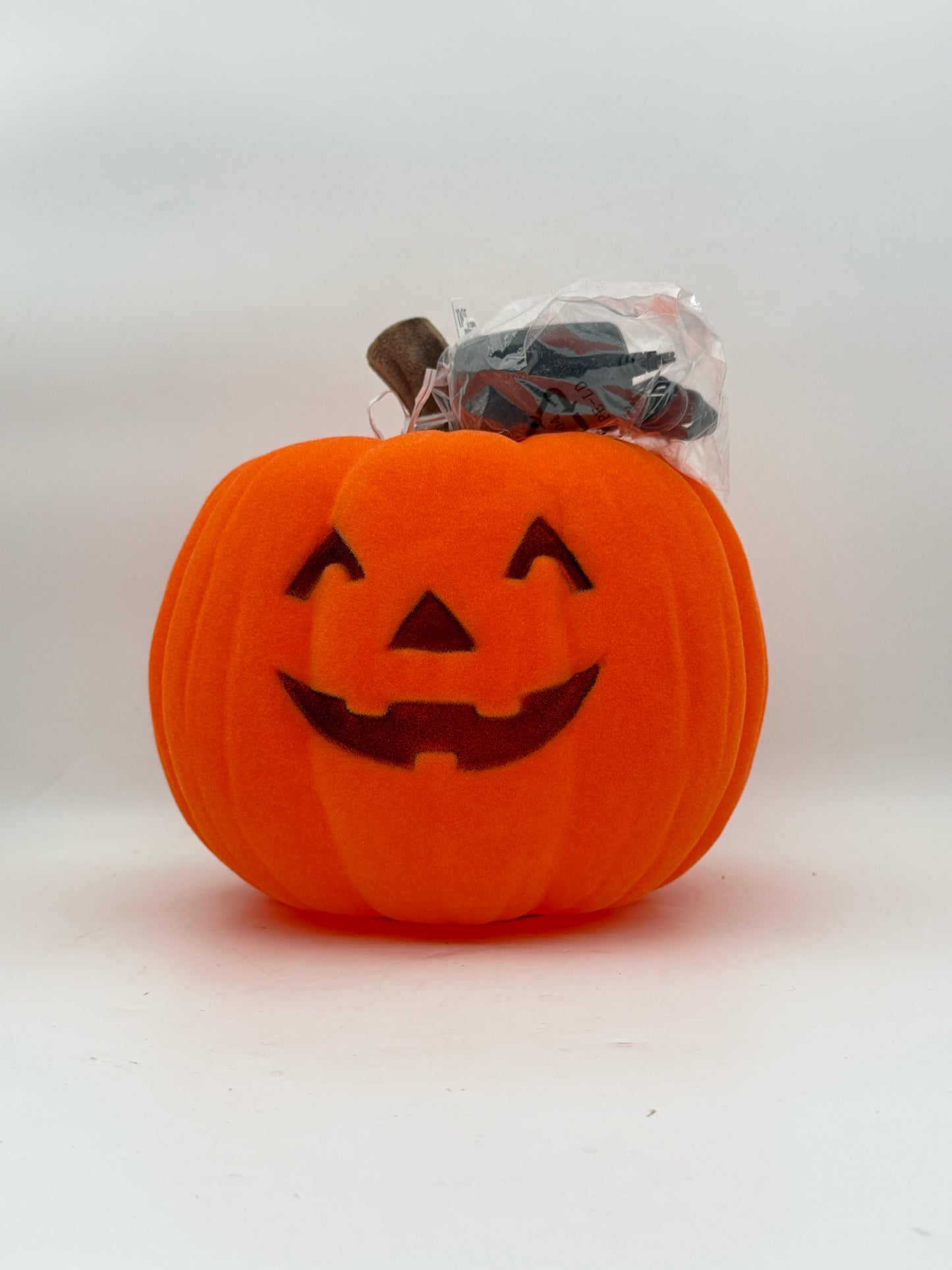 Flocked Light Up Jack O Lantern Pumpkin