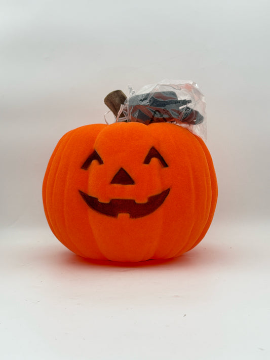 Flocked Light Up Jack O Lantern Pumpkin