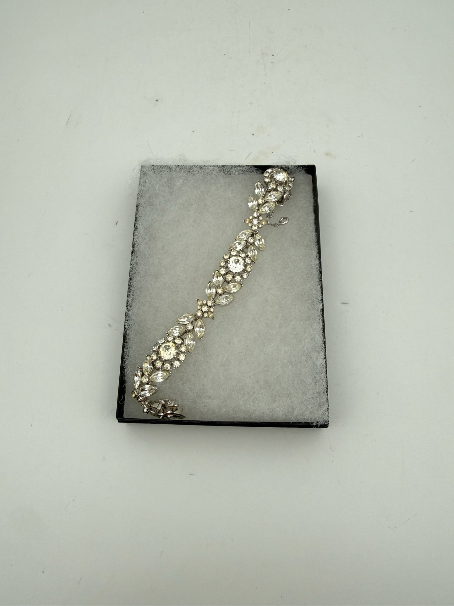 Vintage Ciner Silver Tone Rhinestone Bracelet
