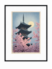 Pagoda, Ueno Park Framed Japanese Woodblock Print