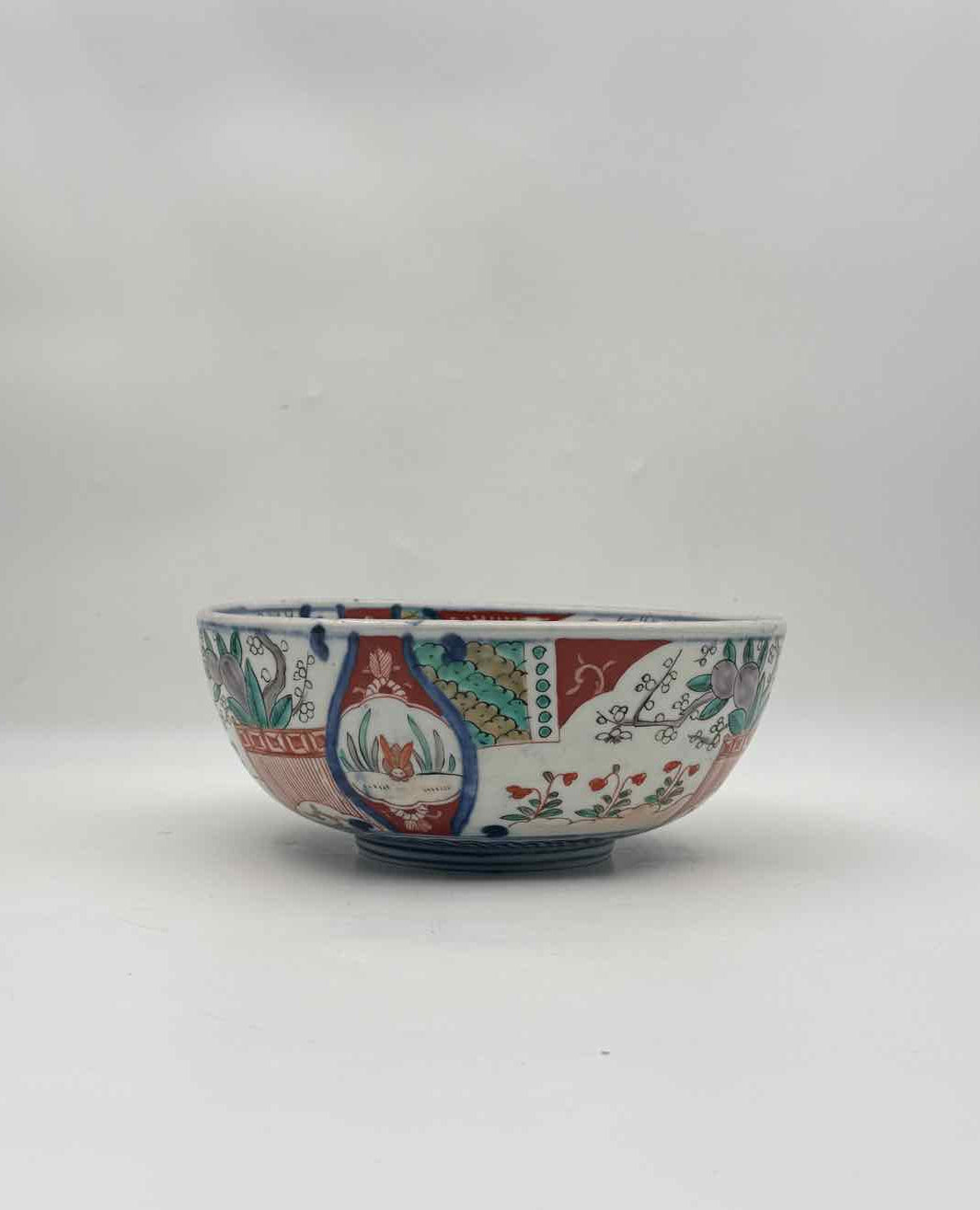 Vintage Chinese Export Porcelain Bowl Hand Painted Imari Style c 1925