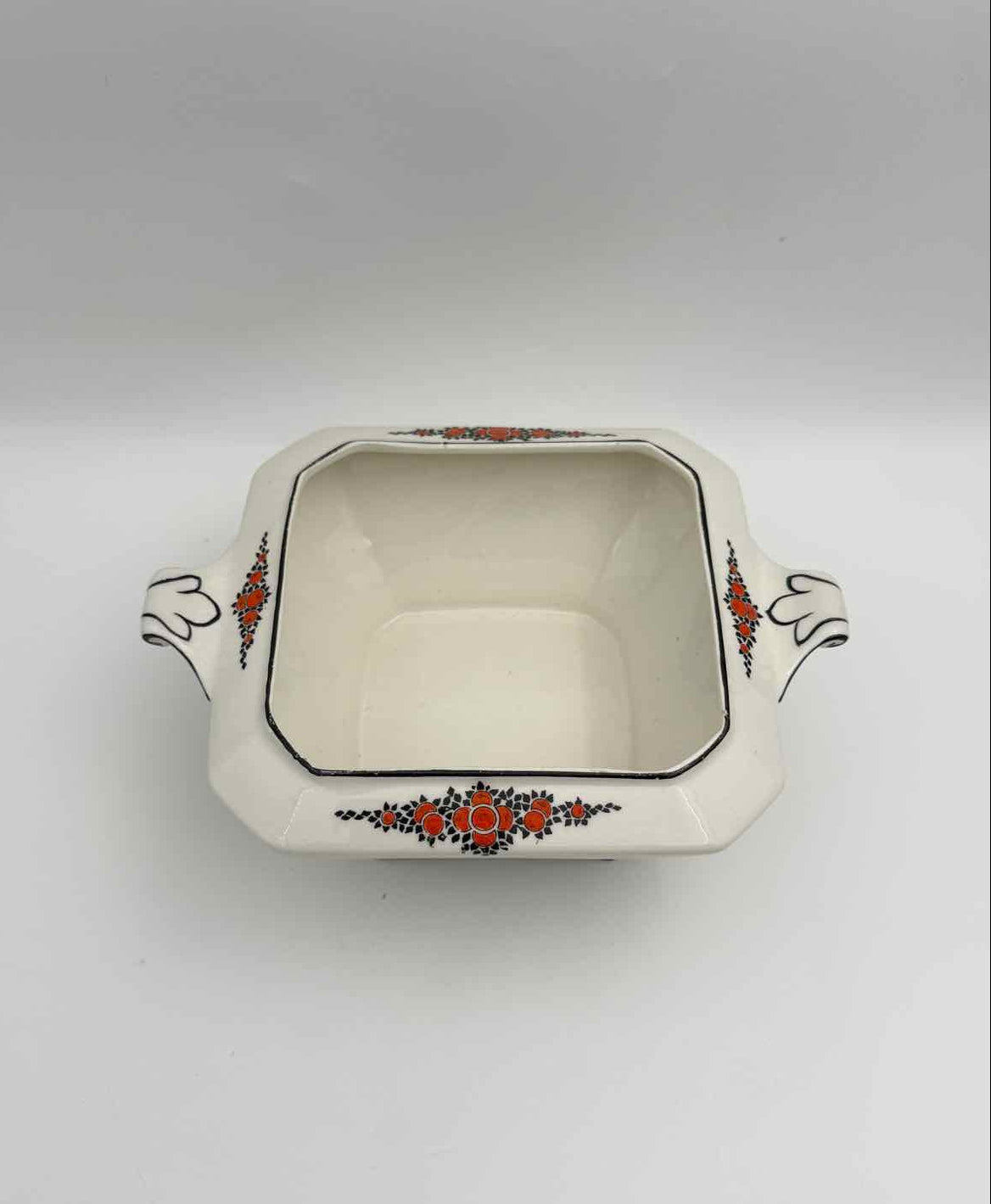 Antique Crown Ducal Orange Tree Covered Sugar Bowl c 1930 England