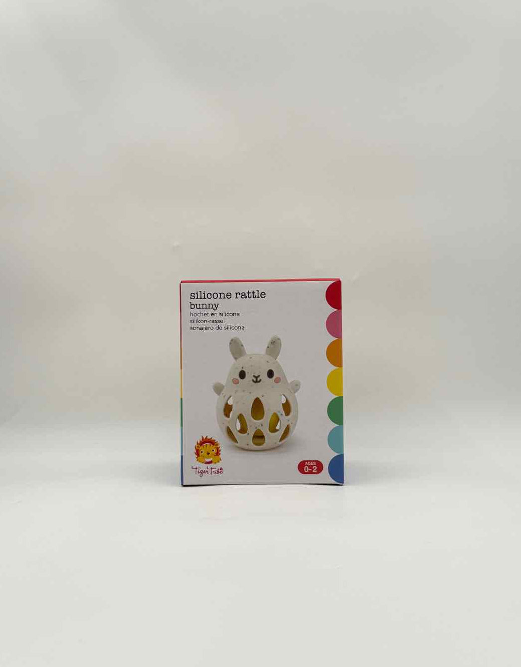 Tiger Tribe Silicone Bunny Rattle – Soft Sensory Baby Teether Toy