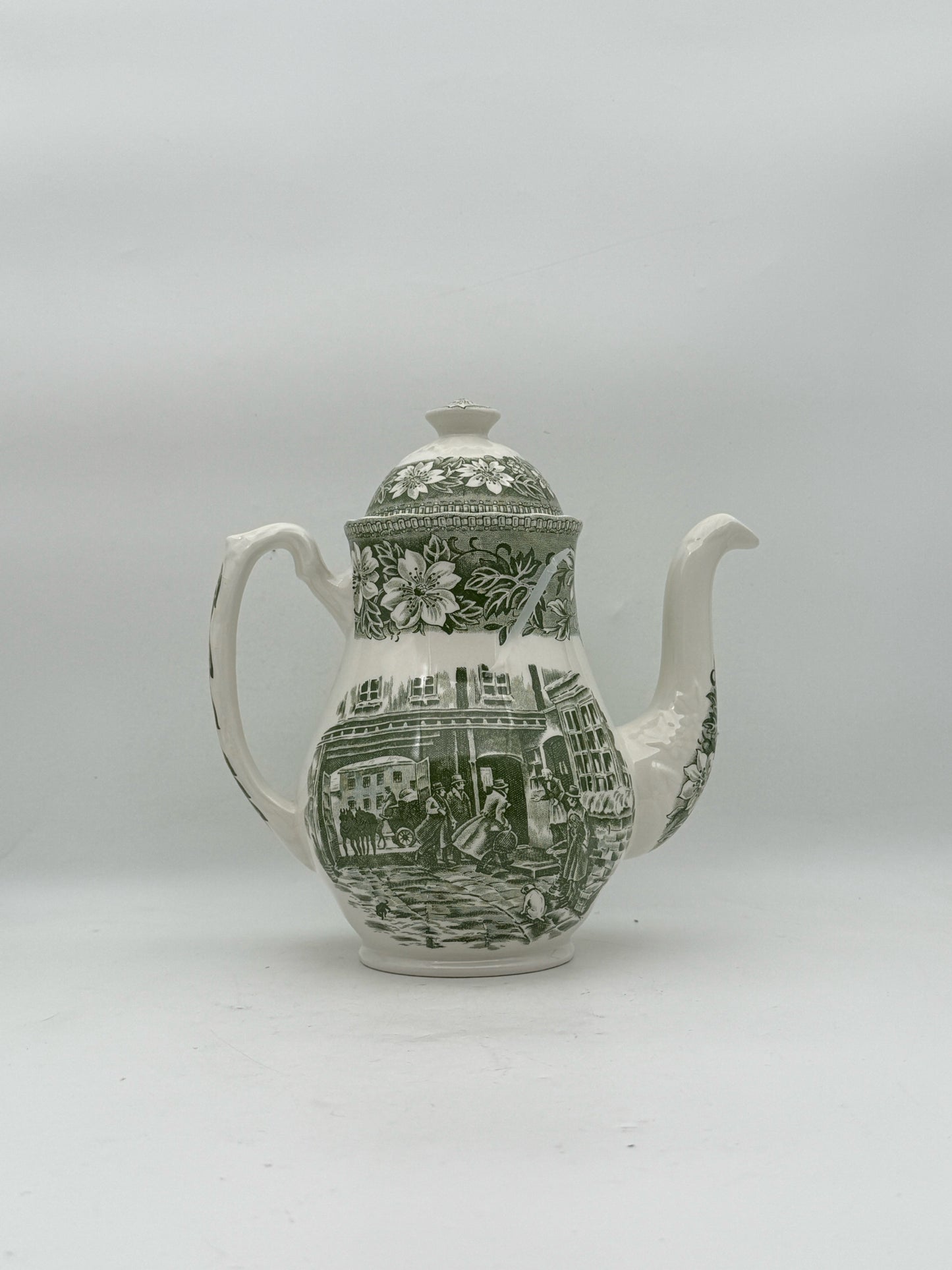 Staffordshire "Coaching Taverns 1828" Coffee Pot