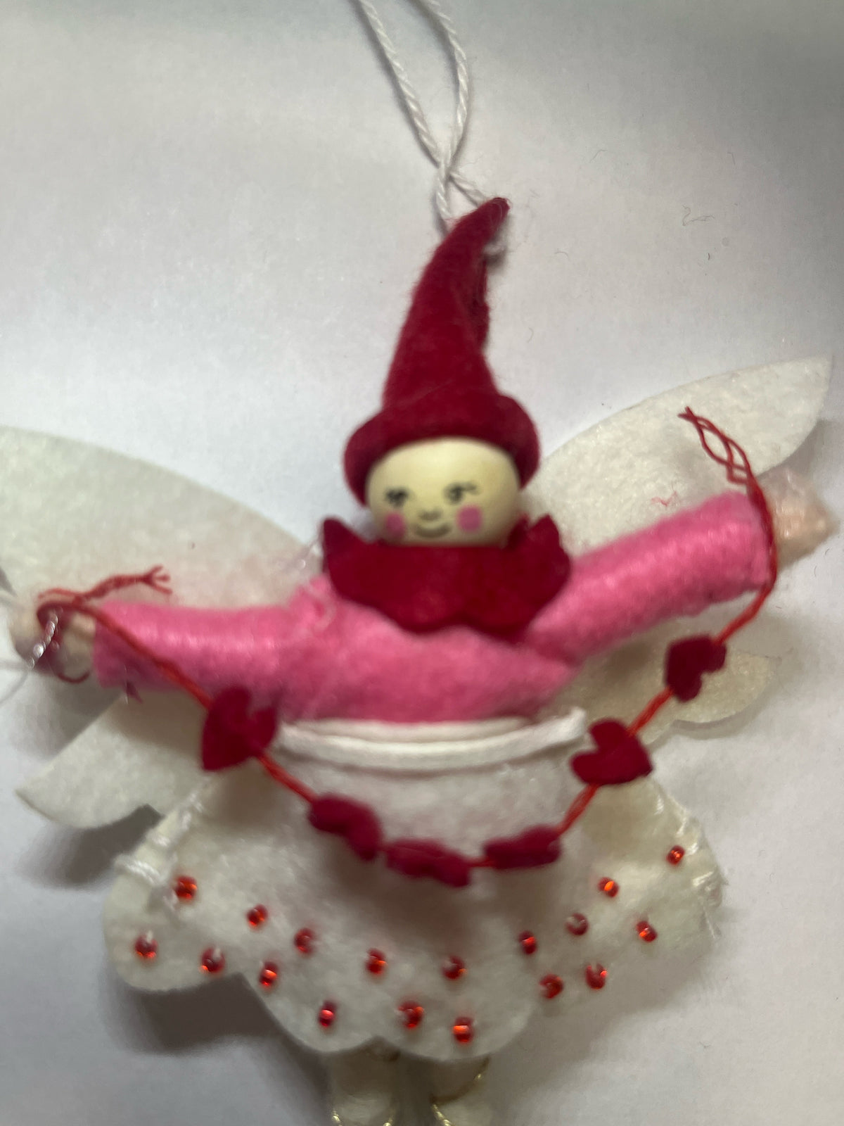 Pixie Ornament With Heart Garland