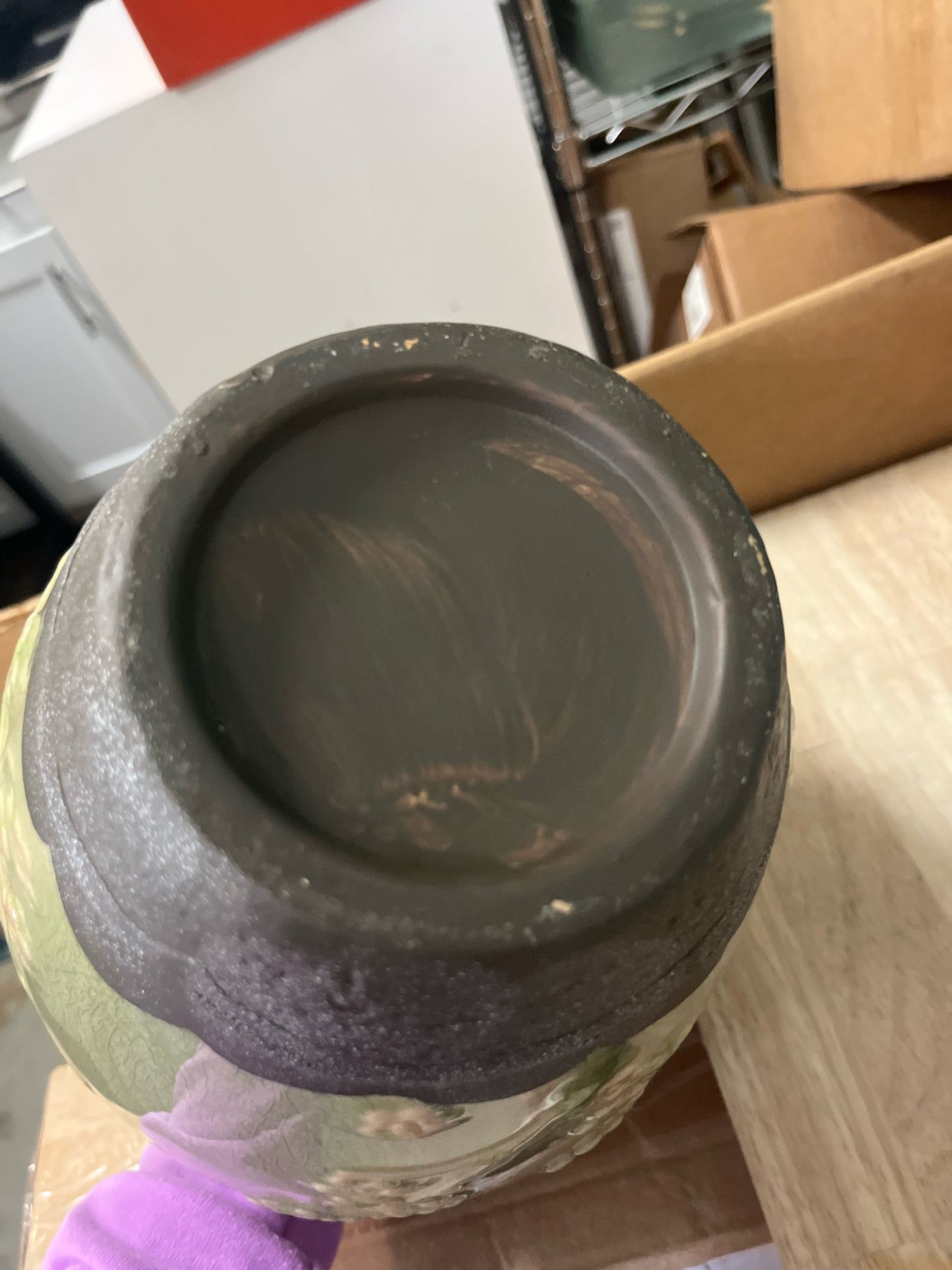 Green Crackle Glaze Cherry Blossom Vase