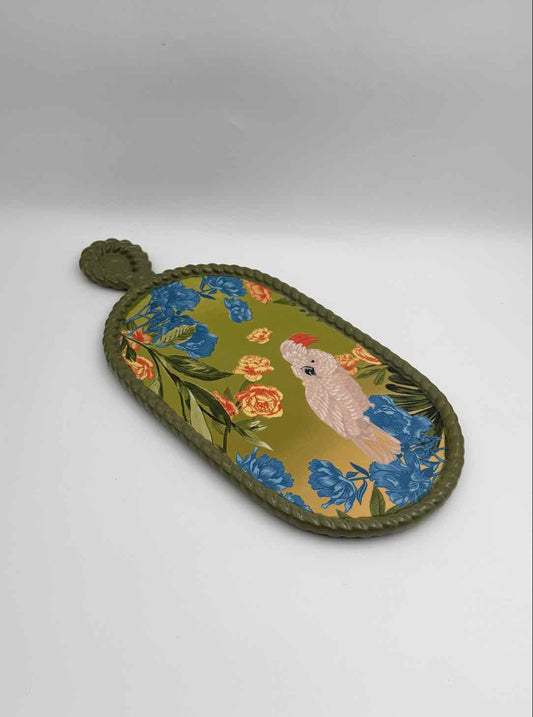 Anthropologie Pluma Bird Green Charcuterie Cheese Board Decor