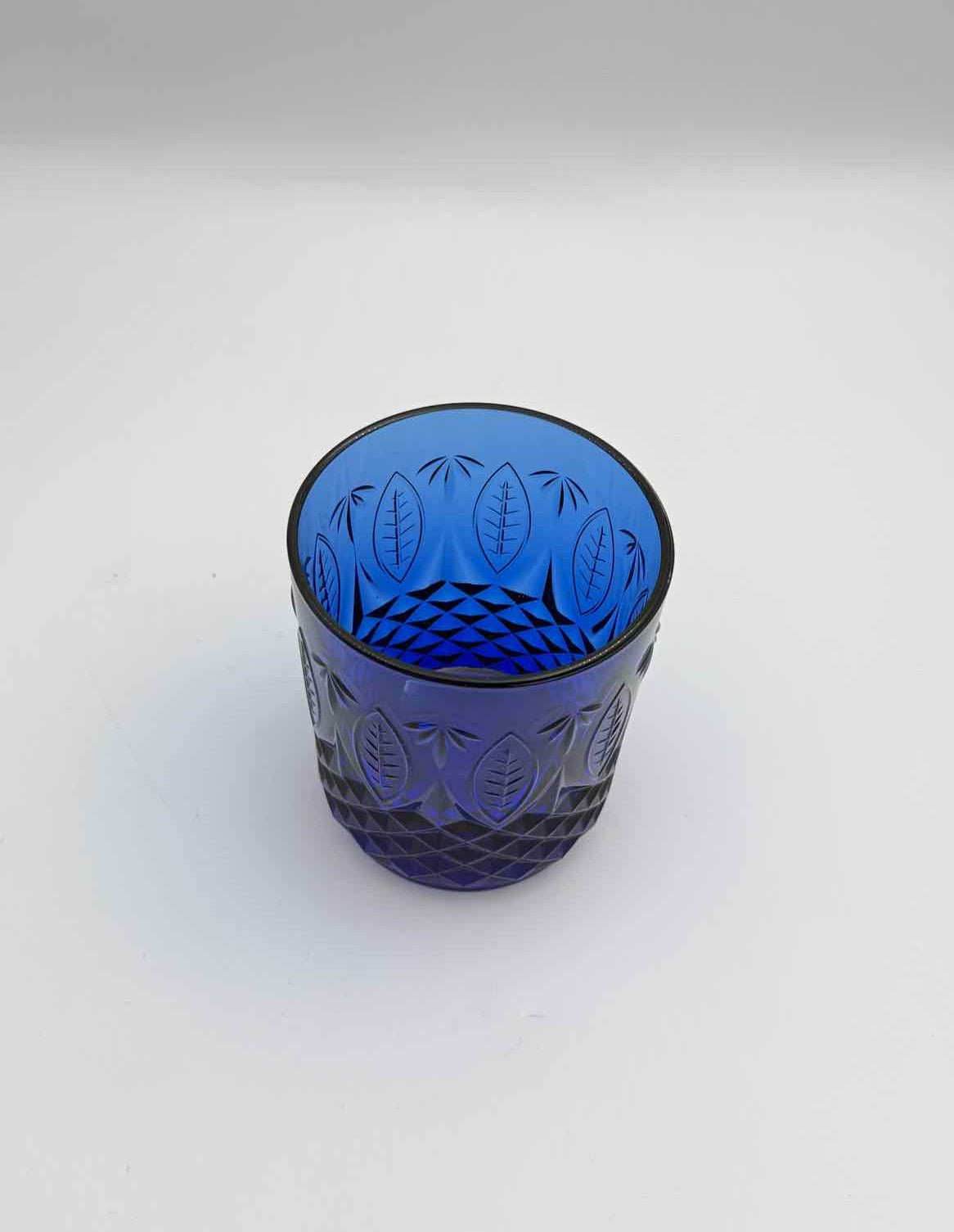 Avon Royal Sapphire Cobalt Blue Old Fashion Cocktail Glasses Set