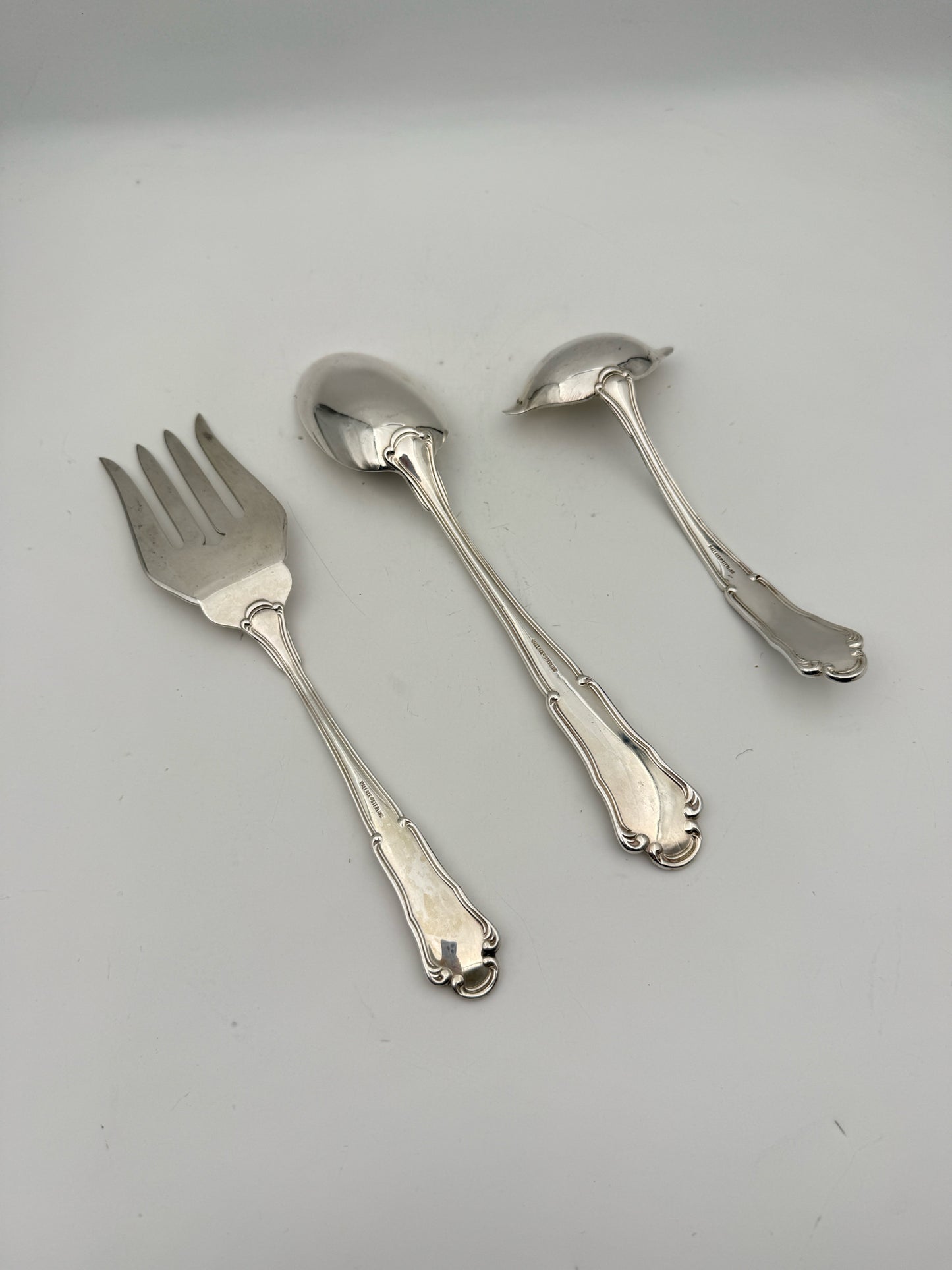 Wallace Sterling Silver 10 Person Flatware Set And 3 Serving Pieces- 53 Pieces