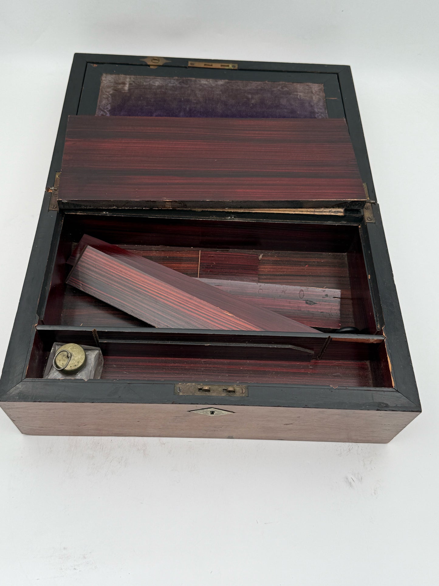 Antique Victorian Wood Inlay  Travel Writing Box/Desk