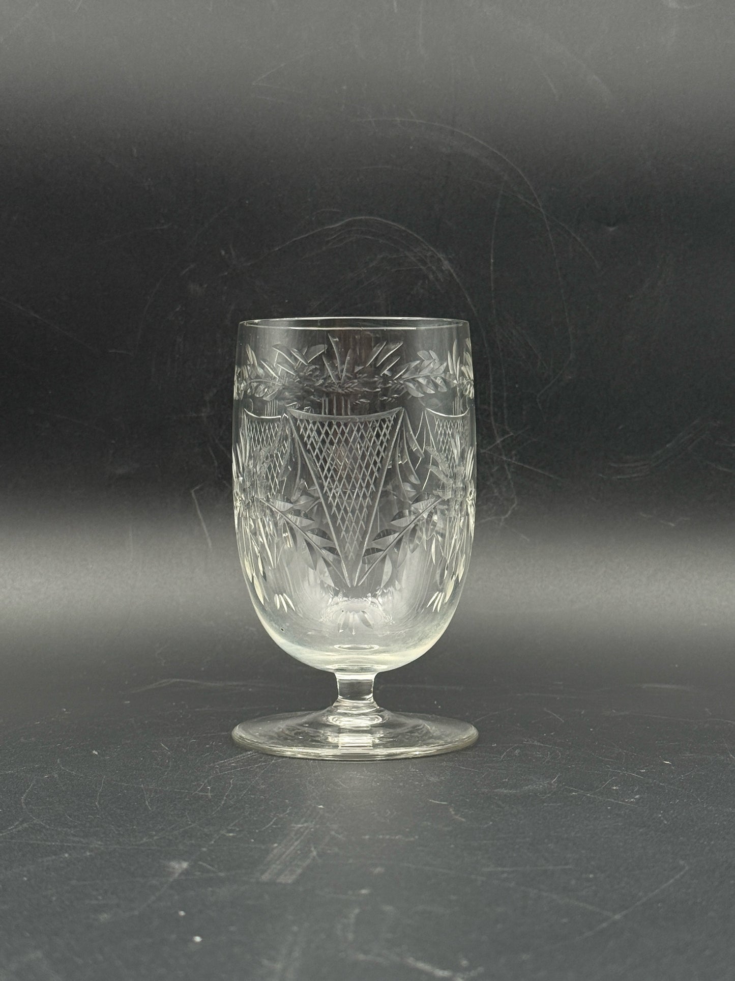 Vintage Short Stem Crystal Goblets- Set Of Six