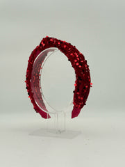 Red Velvet Sequin Knotted Headband