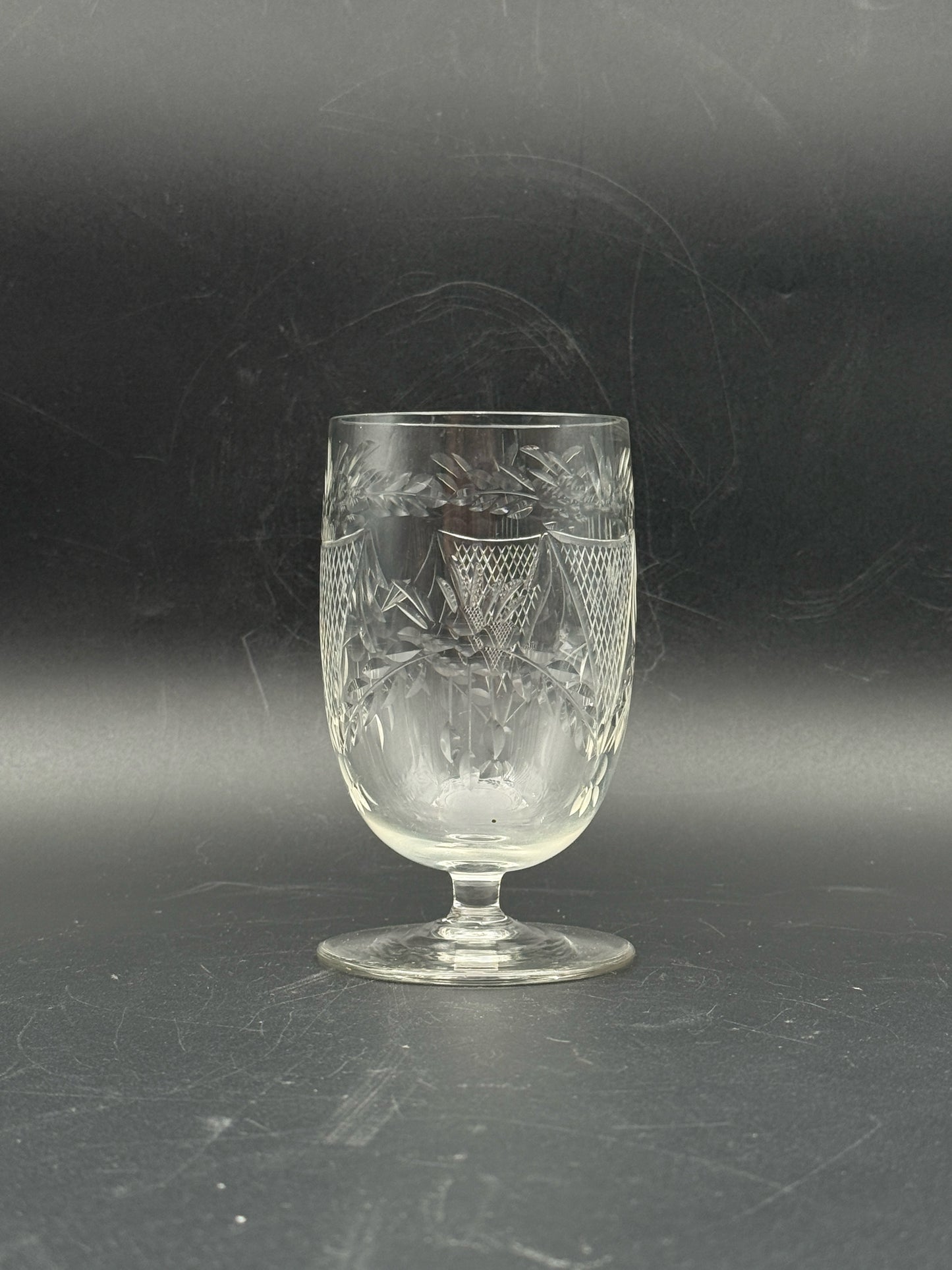Vintage Short Stem Crystal Goblets- Set Of Six