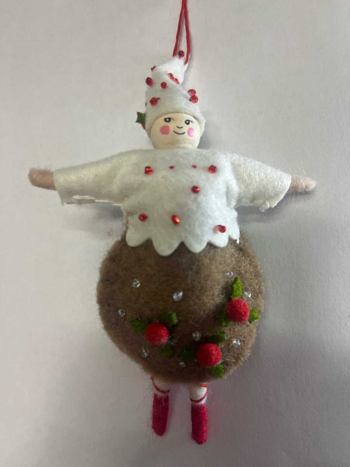 Pixie Ornament w/Holly