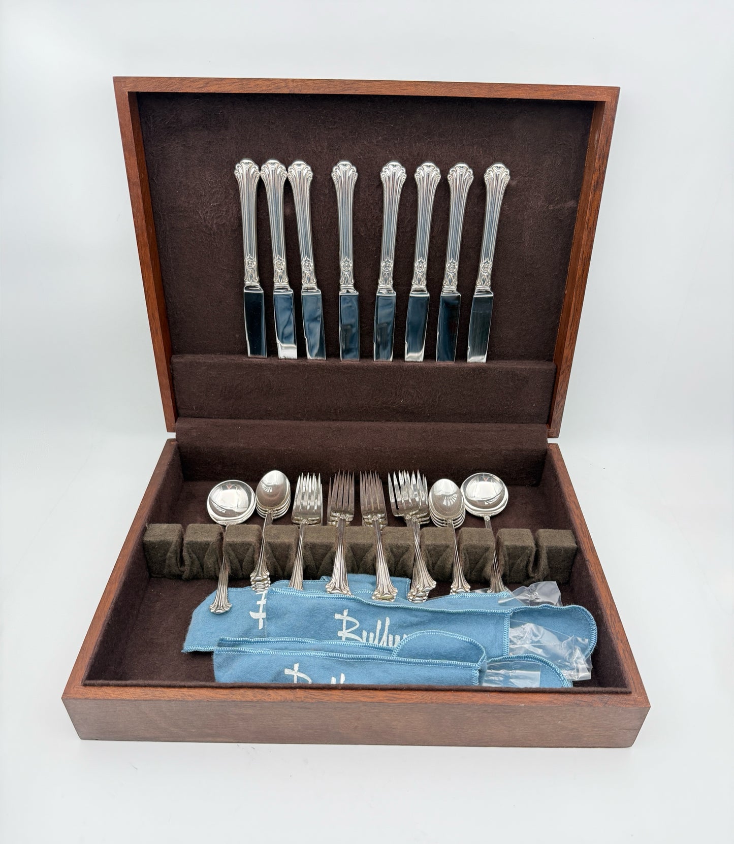 Towle "Silver Plume" Sterling Flatware Set With Box- 40 Pieces
