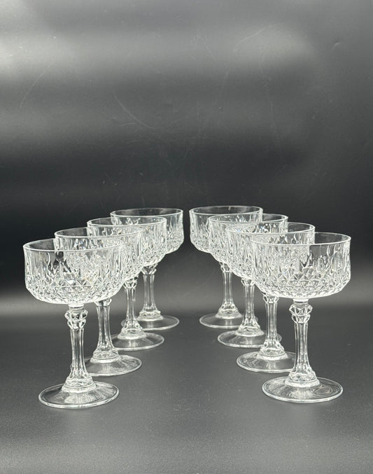Longchamp Cristal d'Arques Champagne Coupes – Set of 8