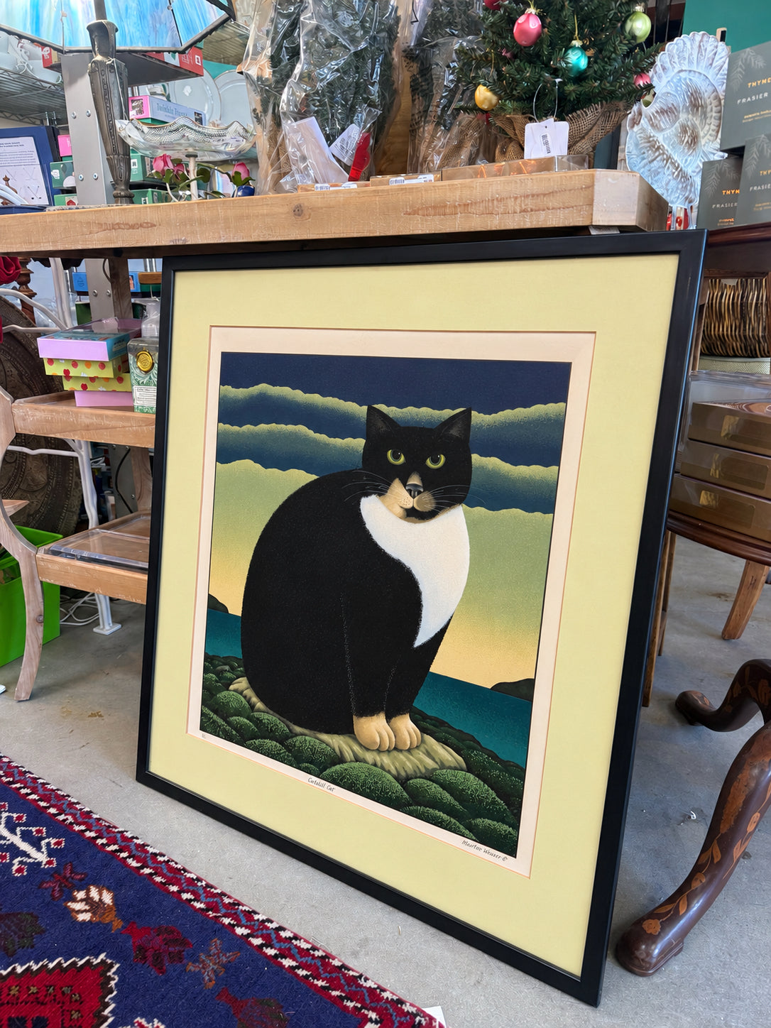 Martin Leman "Caroline's Cat" Signed And Framed Art Print