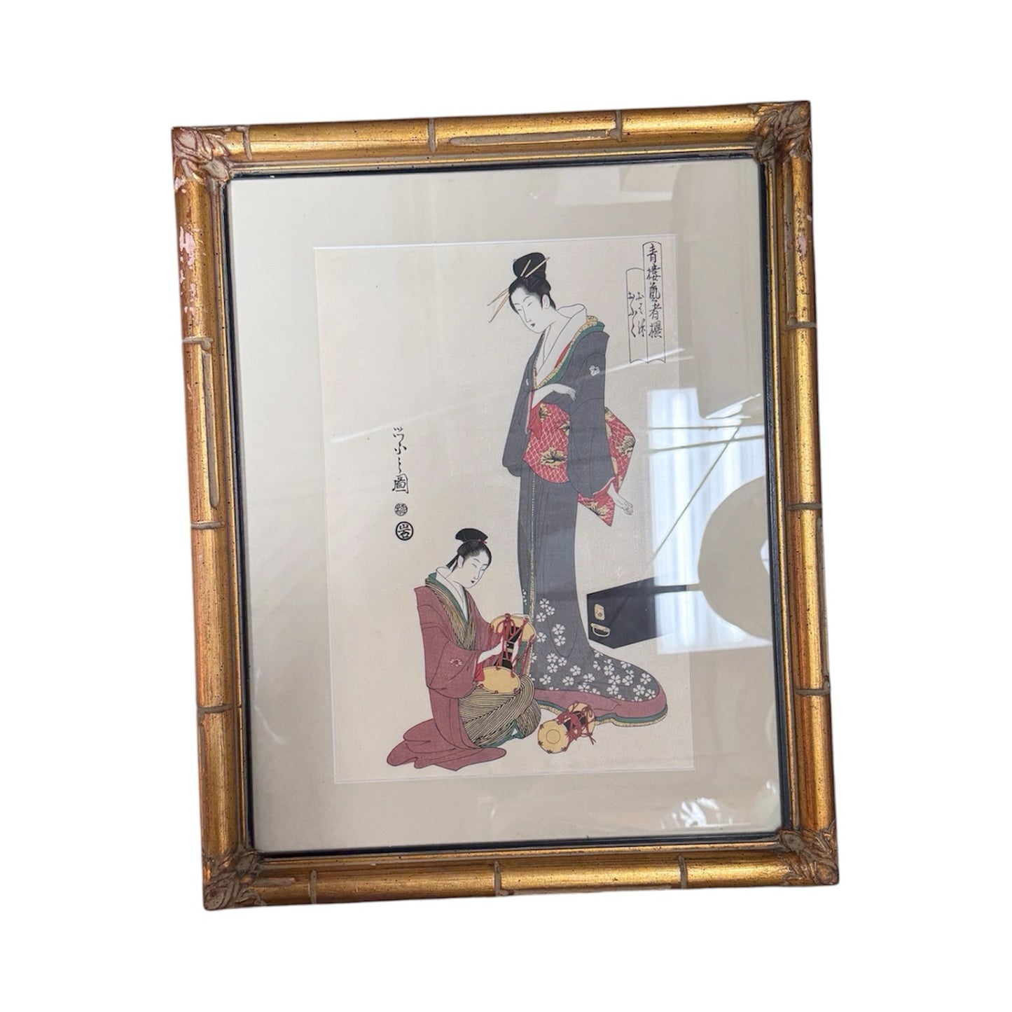 Pair Of Framed Japanese Prints After Utamarao